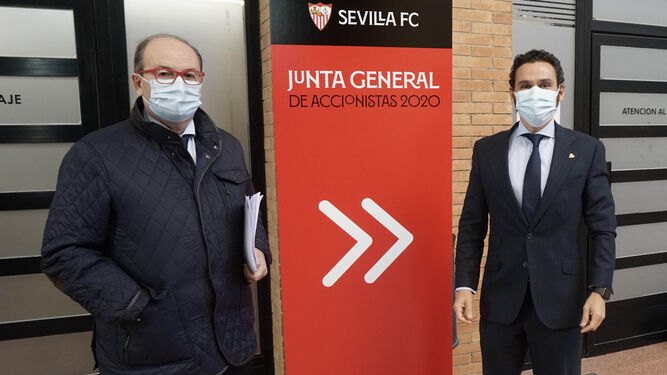 José Castro y José María del Nido Carrasco, en la Junta Ordinaria de Accionistas de 2020.