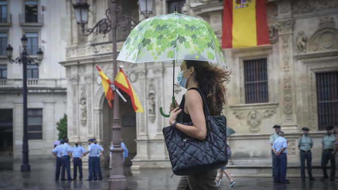 Uno de los escasos días en que ha llovido en Sevilla este verano, a finales de junio.