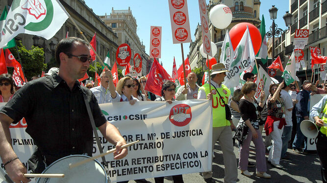 Manifestación de sindicatos de Justicia en Sevilla