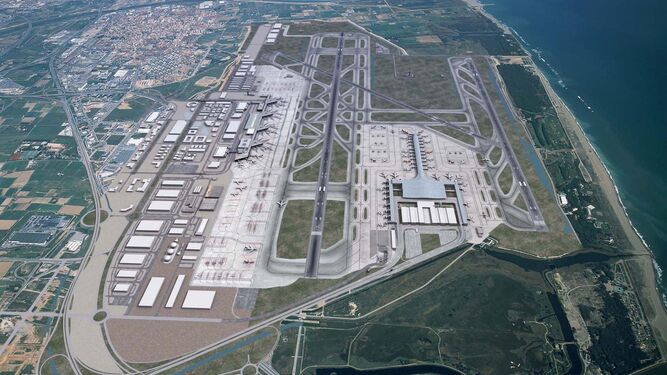 Foto aérea del aeropuerto de El Prat