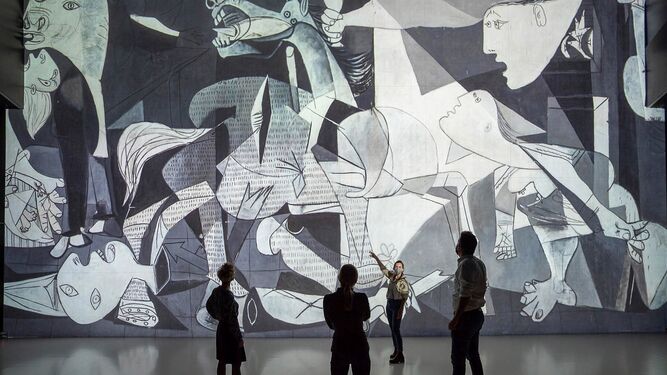 El 'Guernica', recreado digitalmente en el festival de arte y tecnología austriaco.