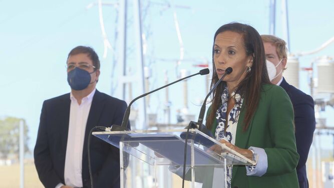 La presidenta del Grupo Red Eléctrica, Beatriz Corredor, durante su intervención en el acto.
