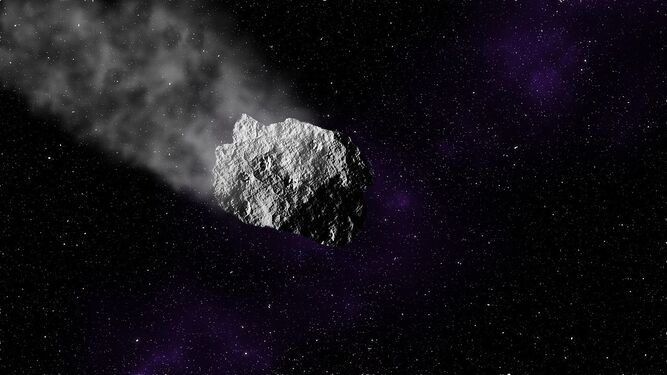 Imagen digital de la representación de un asteroide.
