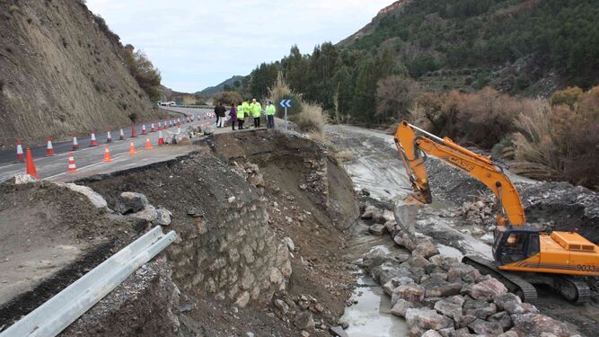 Obras de emergencia en carreteras de las provincias de Córdoba, Granada y Málaga