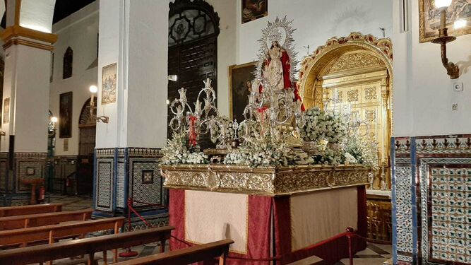 La Virgen de Montemayor en su paso procesional