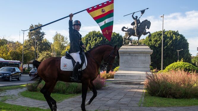 Carlos Díaz,  jinete internacional del equipo absoluto de Concurso Completo de Equitación, en la presentación de la Gran Semana Anglo-árabe.