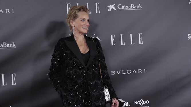 Sharon Stone con diseño de Juana Martín en los ELLE Style Awards.