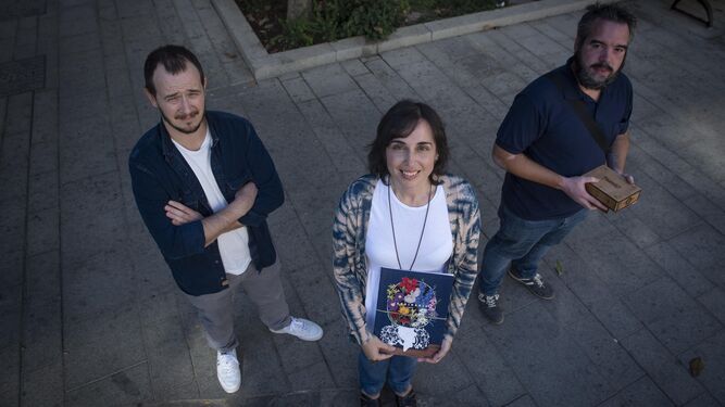 Jesús Noa, Raquel Feria y Alejandro Molina, promotores de tres ‘crowdfundings’ con sello cultural.
