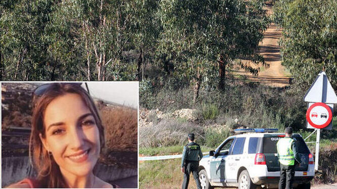 La Guardia Civil en el lugar donde fue encontrado el cuerpo de Laura Luelmo (izq.)