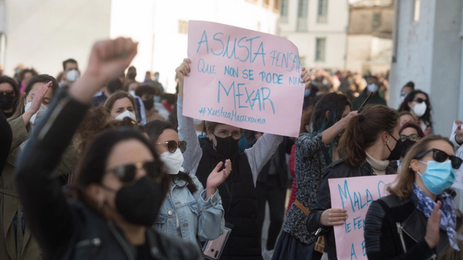 Manifestación contra el archivo del caso de las mujeres grabadas mientras orinaban en la calle