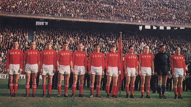 Jugadores de la selección soviética.