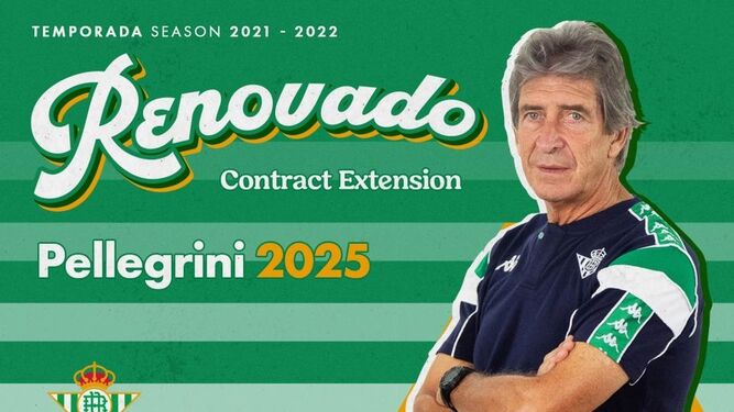 Imagen con la que se ha anunciado la renovación de Pellegrini.