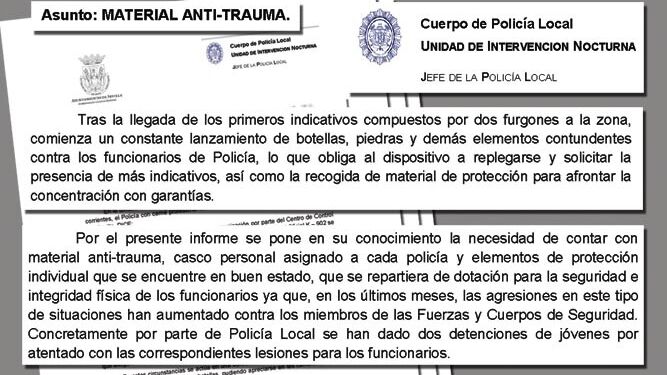 Extractos del informe de la Policía Local de Sevilla.