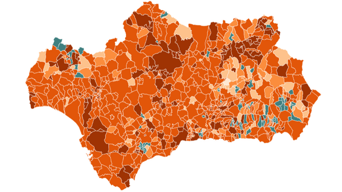 Mapa del covid en Andalucía: incidencia acumulada, positivos y casos activos