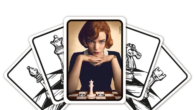 El juego de cartas Gambito de Dama, inspirado en la serie de Netflix.