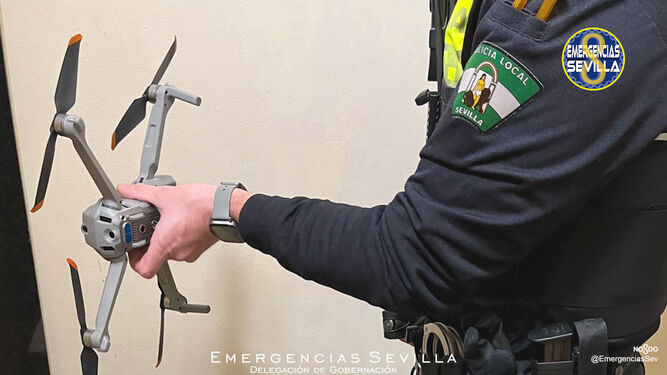 El dron incautado por la Policía Local de Sevilla.