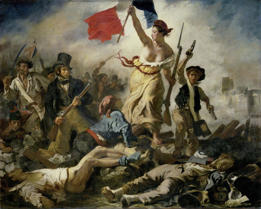 La Libertad guiando al pueblo (Eug&egrave;ne Delacroix, 1830).
