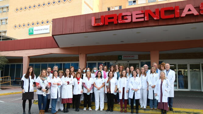 Parte del total de profesionales que componen la Unidad de Ginecología y Patología Mamaria en el Virgen del Rocío.