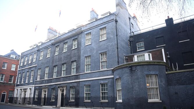 Una vista de Downing Street, sede de la jefatura del Gobierno británico