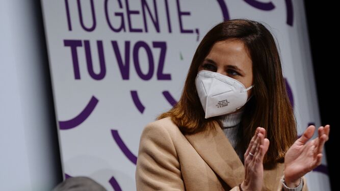 La secretaria general de Podemos, Ione Belarra, ayer en Valladolid.