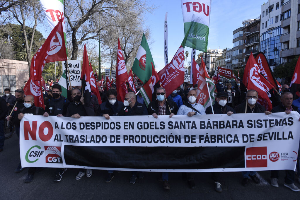 Manifestaci&oacute;n de los trabajadores de Santa B&aacute;rbara