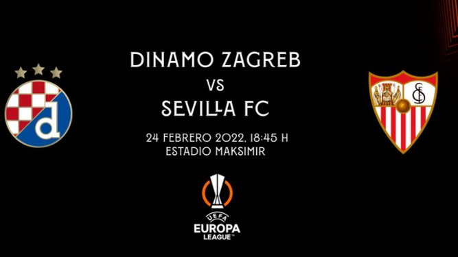 Carátula oficial del Dinamo de Zagreb-Sevilla.