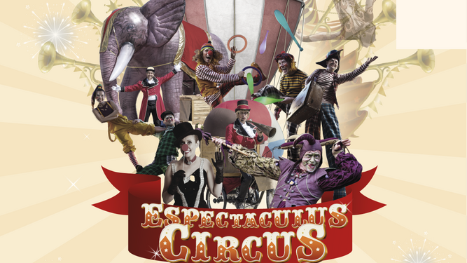 Cartel de la programación especial de circo en el centro comercial Los Arcos.