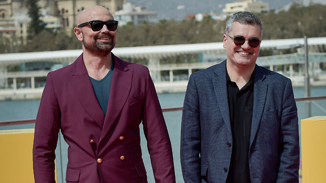 Jaime Vaca y Carlos Montero, en la presentación de la quinta temporada de 'Élite' en el Festival de Cine de Málaga