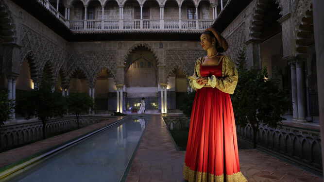 Imagen de una de las últimas ediciones de las visitas teatralizadas  al Alcázar Real de Sevilla.