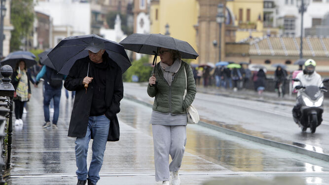 Un día de lluvia en Sevilla este mes de marzo.