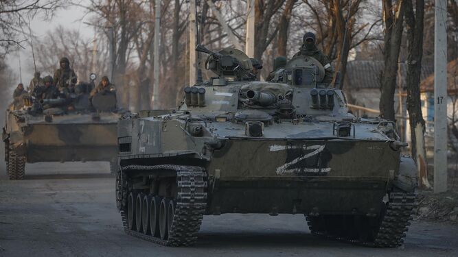 Un tanque en las calles de Ucrania