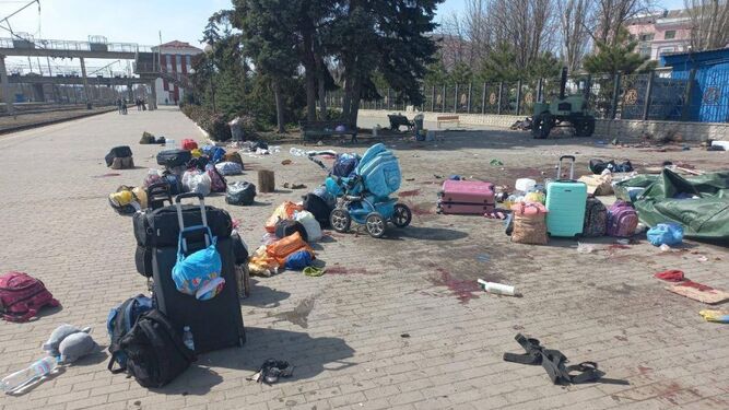 Ataque ruso a una estación de tren en Kramatorsk, Ucrania