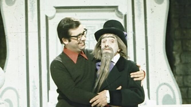Chicho Ibáñez Serrador y Valentín Tornos como Don Cicuta en 1972