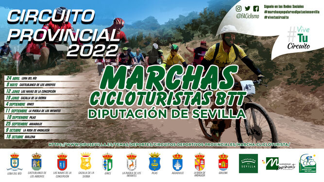 El cartel del circuito de marchas cicloturistas BTT Diputación de Sevilla.