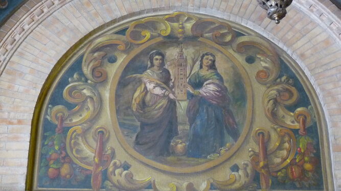 Pintura de las santas Justa y Rufina realizada por Manuel Cañas para el Hotel Alfonso XIII.