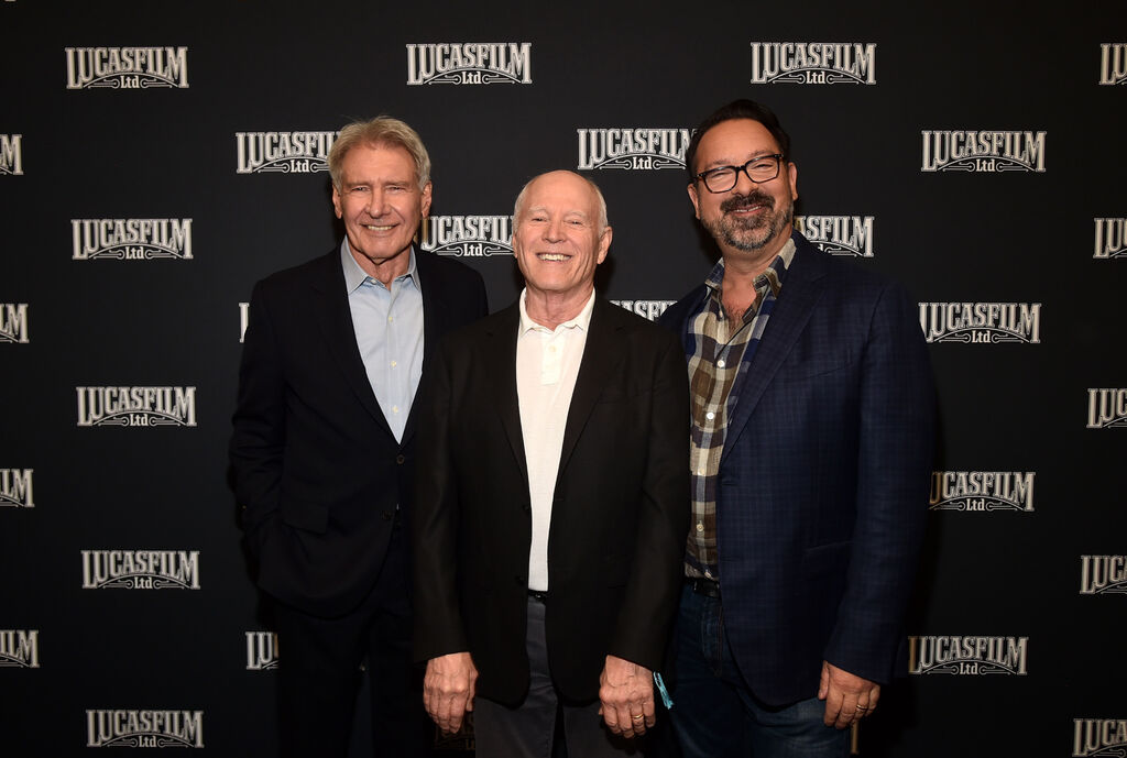 Harrison Ford, Frank Marshall y James Mangold, en el evento de Indiana Jones en la Star Wars Celebration