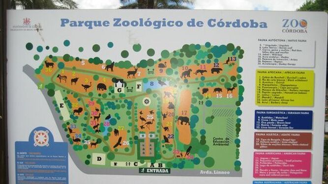 Mapa del Parque Zoológico de Córdoba