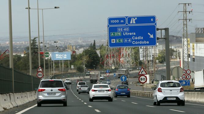 La autovía A-92 en el tramo más cercano a Alcalá de Guadaíra.