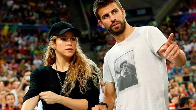 Shakira y Gerard Piqué, en un partido de fútbol.