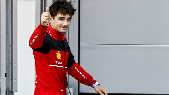 Leclerc, contento tras su 'pole' en Baku.