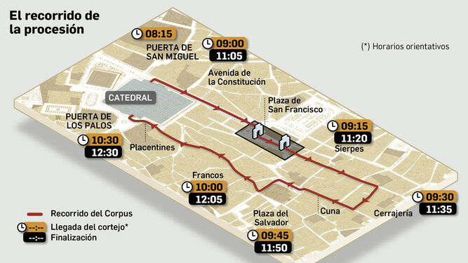 Horario y recorrido de la procesión del Corpus de Sevilla 2022