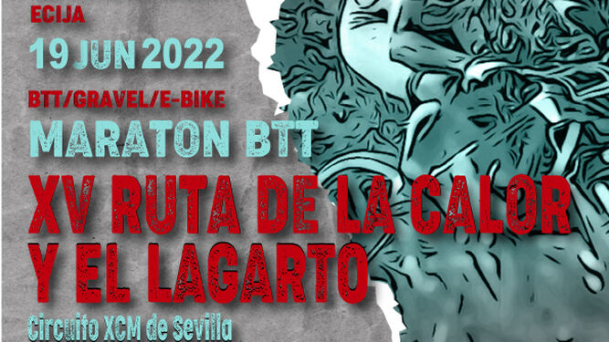 Cartel de la Ruta del Calor y el Lagarto, que se disputará en Écija este domingo, 19 de junio.