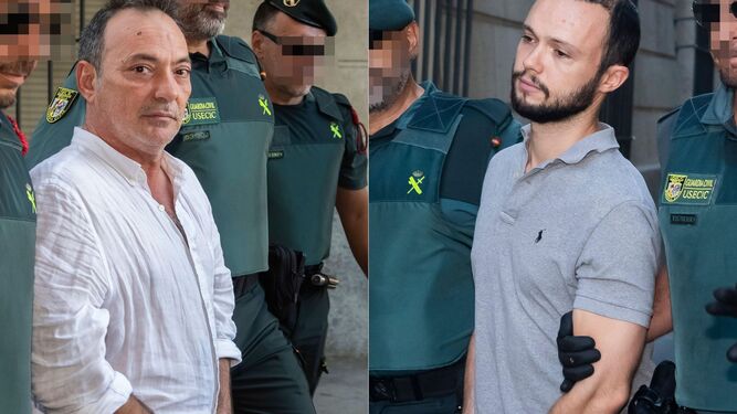 Los responsables de Magrudis, José Antonio Marín y su hijo Sandro, cuando fueron detenidos.