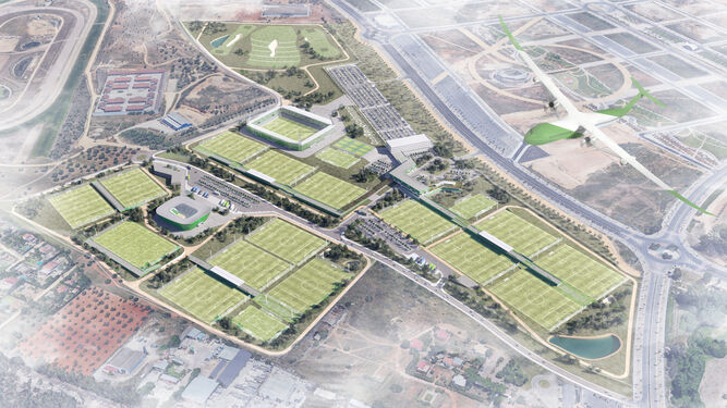 Imagen gráfica de la futura ciudad deportiva del Betis.