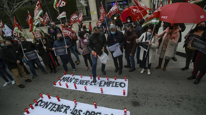 Manifestación sindical en Granada el pasado mes de marzo