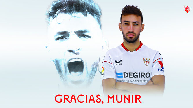 Carátula oficial del Sevilla despidiendo a Munir con gratitud.