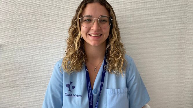 Paula Fernández Bazán, en el Hospital Las Cruces de Bilbao.