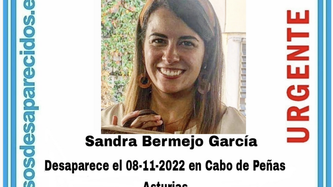 Sandra Bermejo, joven desaparecida en Asturias