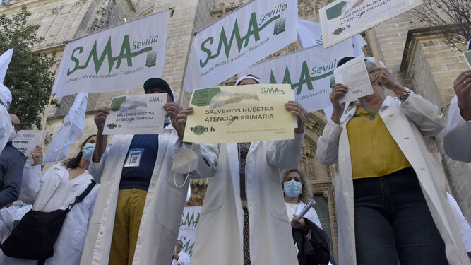 Manifestación del Sindicato Médico de Sevilla en una imagen de archivo.