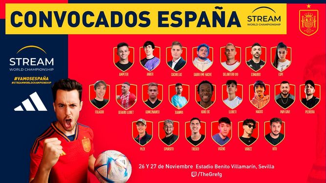 La selección español de 'streamers' que jugará en el Benito Villamarín.